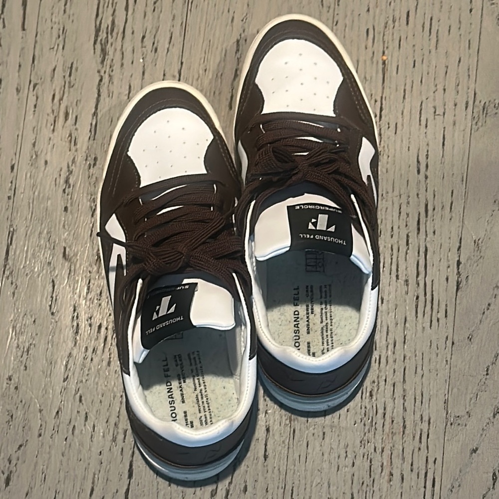 Women's Brown and White Sneakers